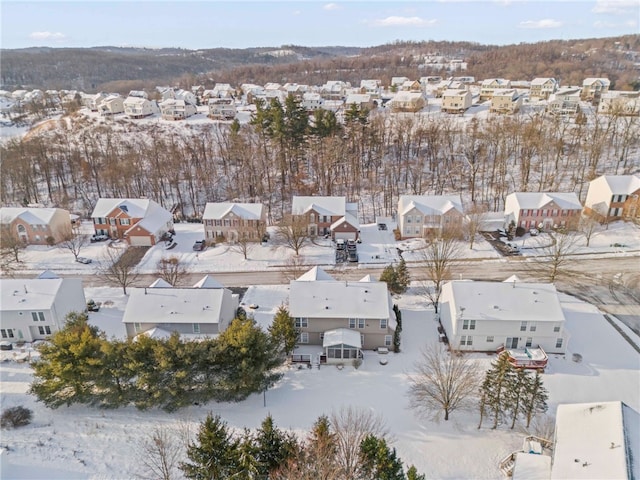 view of snowy aerial view