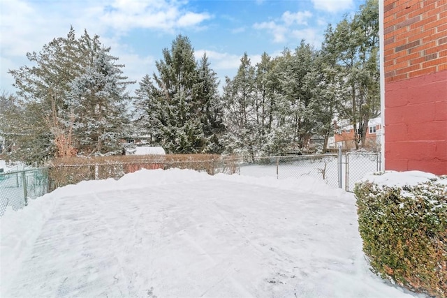 view of snowy yard