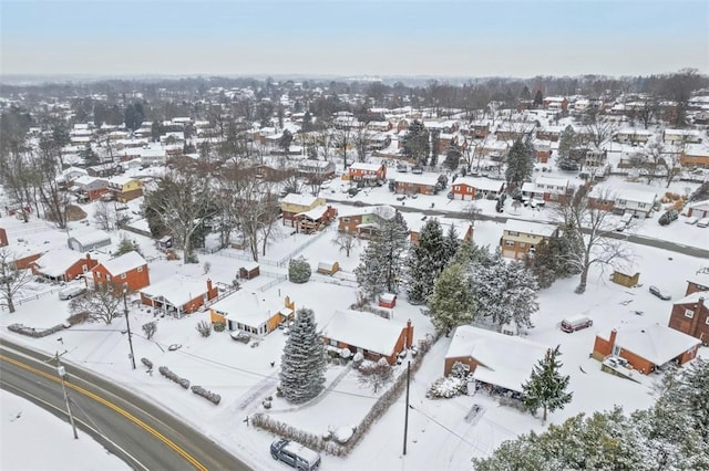 view of snowy aerial view