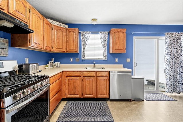 kitchen featuring sink and appliances with stainless steel finishes