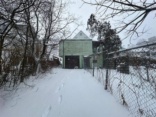 view of snowy exterior