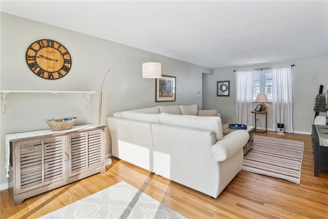 living room featuring light hardwood / wood-style flooring