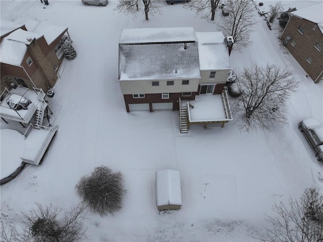 view of snowy aerial view