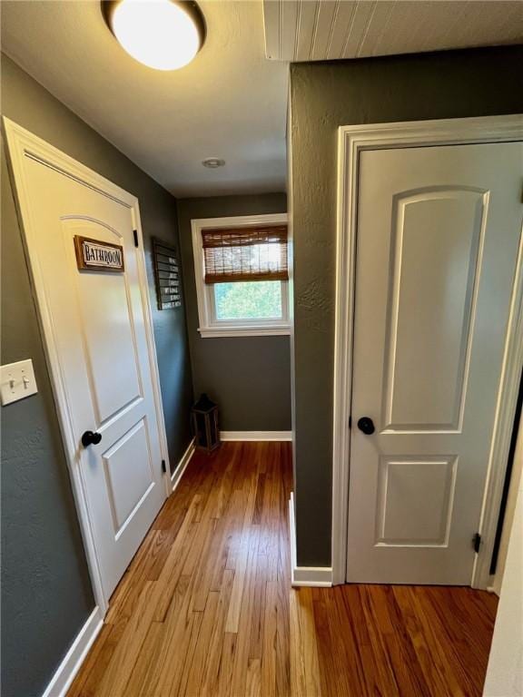 hall featuring light hardwood / wood-style floors