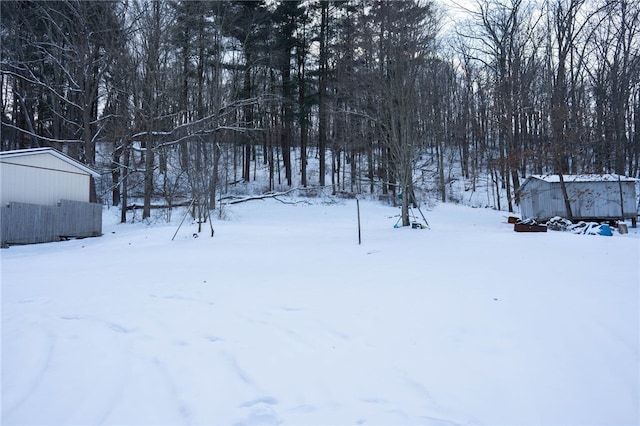 view of snowy yard