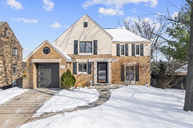 view of front of house with a garage