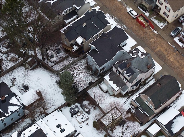 view of snowy aerial view