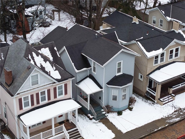 view of snowy aerial view