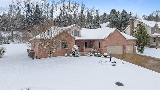 view of front of house with a garage