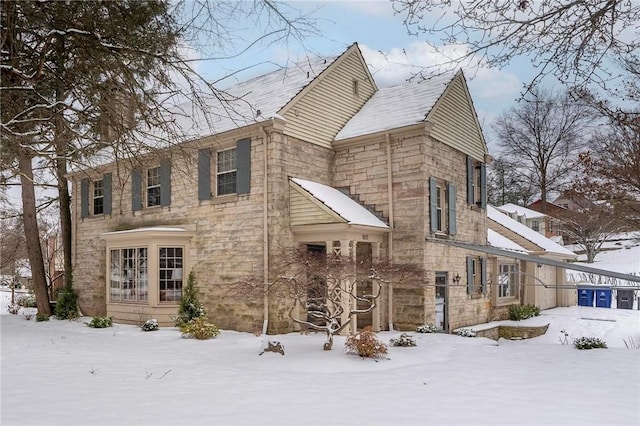 view of snow covered exterior