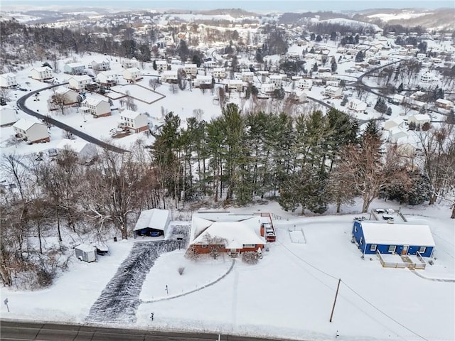 view of snowy aerial view