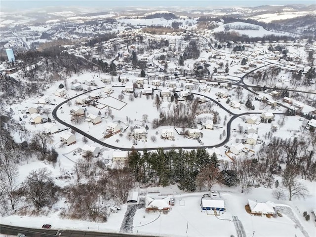 view of snowy aerial view