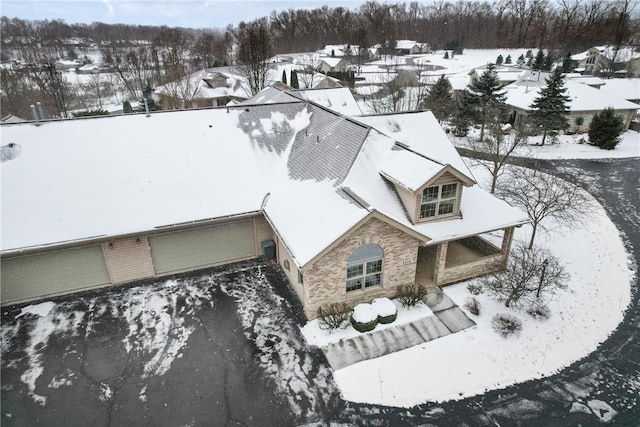 view of snowy aerial view