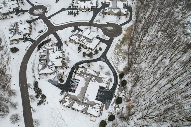 view of snowy aerial view