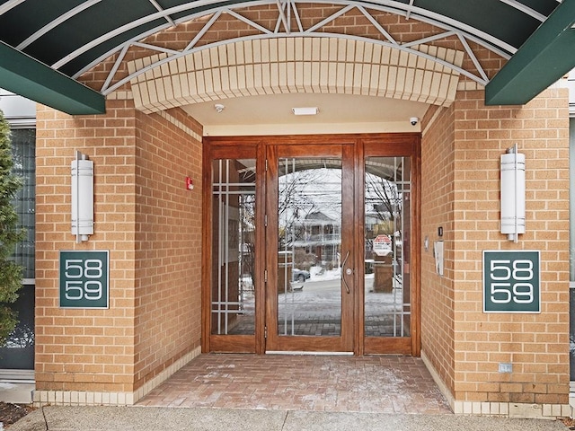 entrance to property with french doors