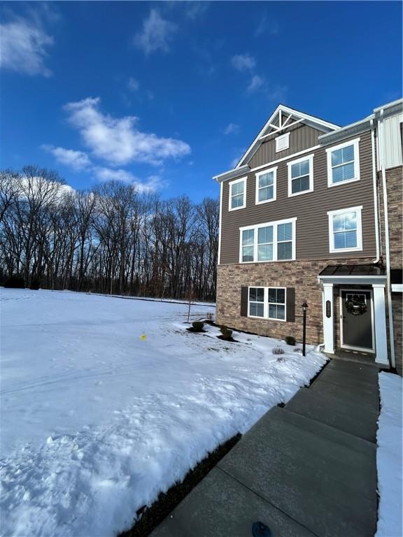 view of snow covered exterior