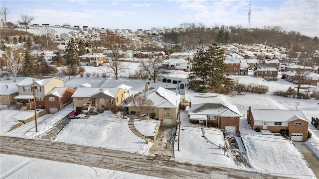 view of snowy aerial view