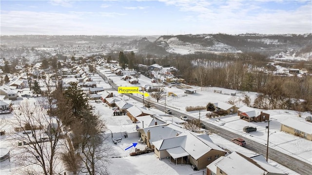 view of snowy aerial view