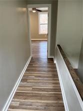 corridor featuring dark hardwood / wood-style floors