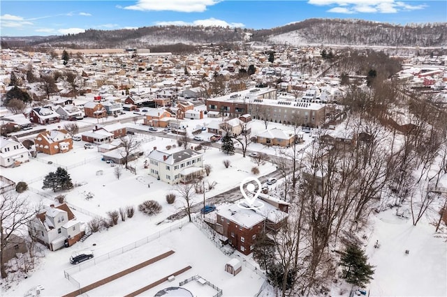 view of snowy aerial view