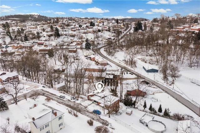 view of snowy aerial view