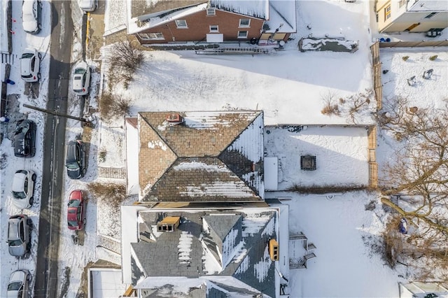 view of snowy aerial view