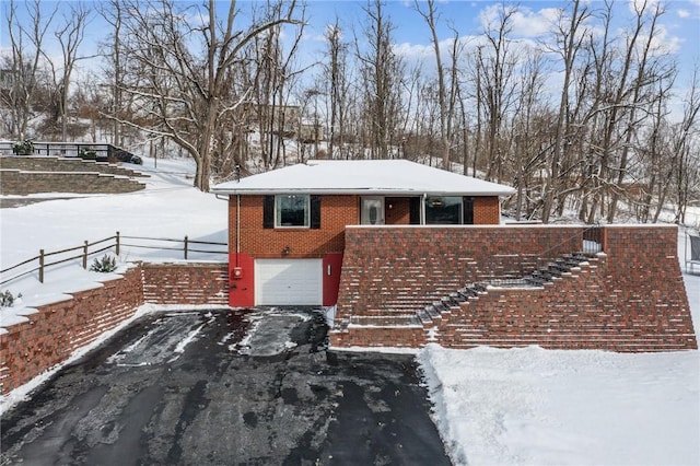 exterior space with a garage