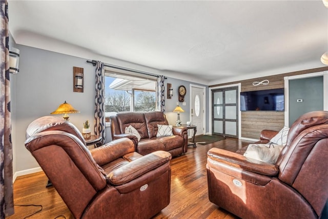 living room featuring light hardwood / wood-style floors