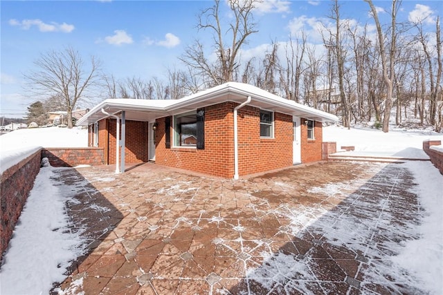 view of snow covered exterior