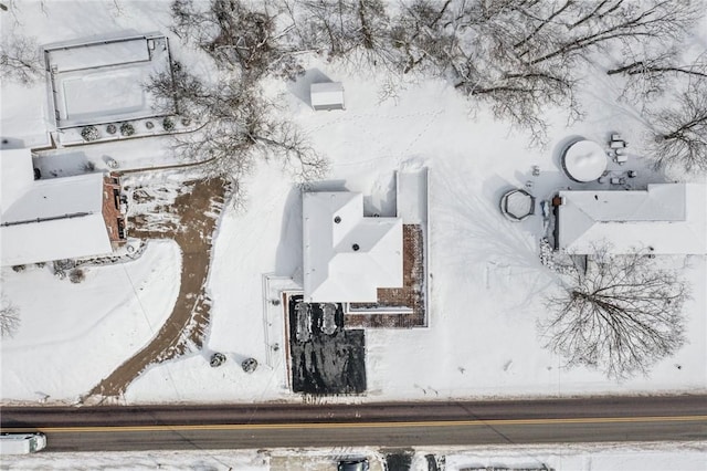 view of snowy aerial view