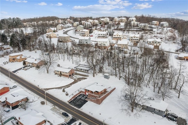 view of snowy aerial view