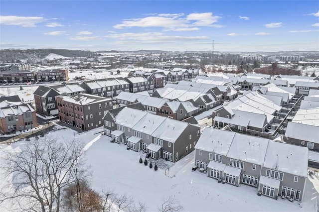 view of snowy aerial view