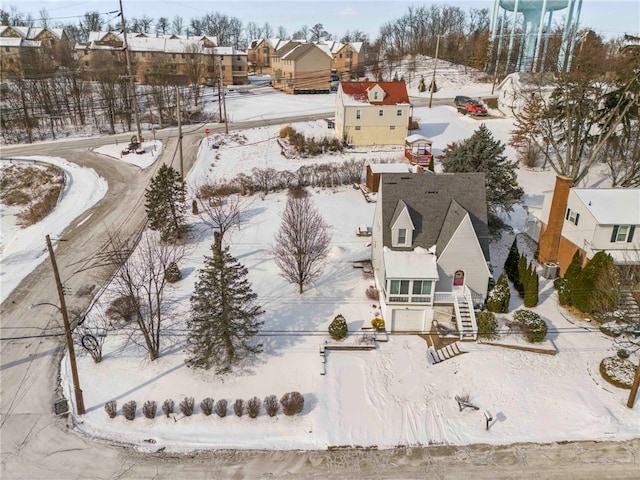 view of snowy aerial view