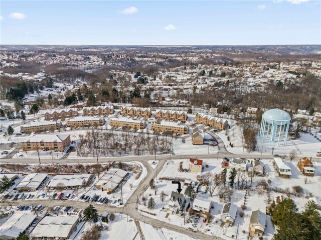 view of snowy aerial view