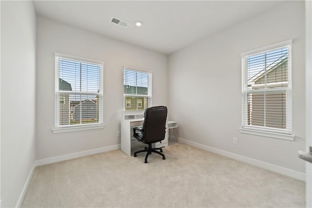 view of carpeted office