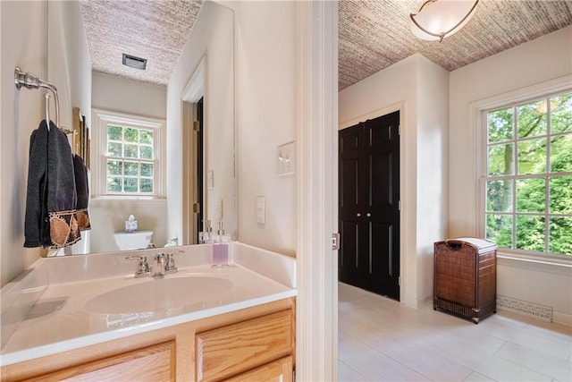 bathroom with a wealth of natural light and vanity