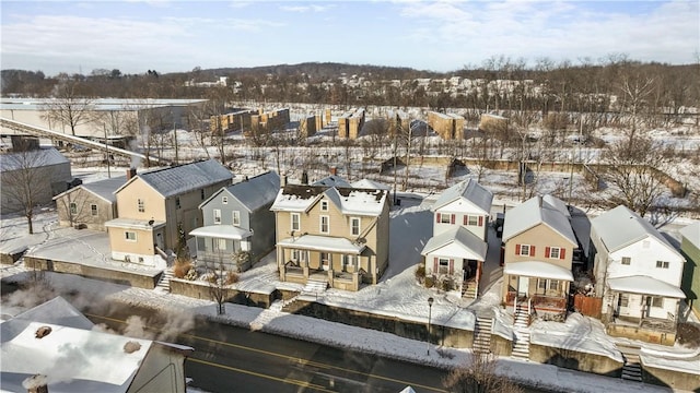 view of snowy aerial view