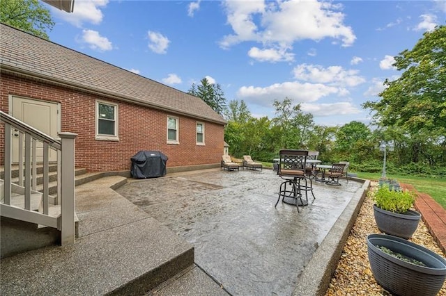 view of patio with area for grilling