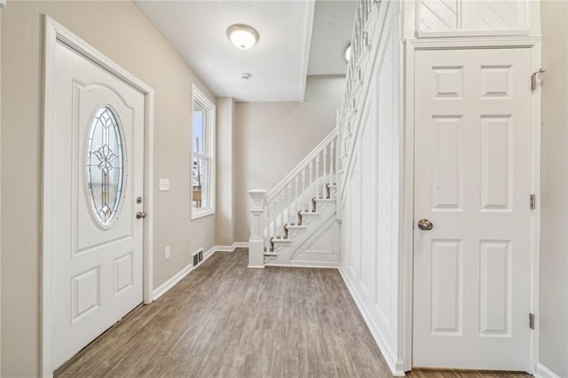 entryway featuring hardwood / wood-style floors