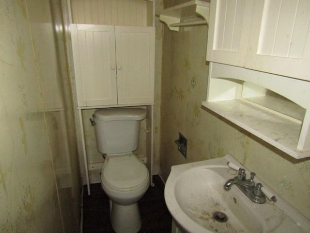 bathroom featuring sink and toilet