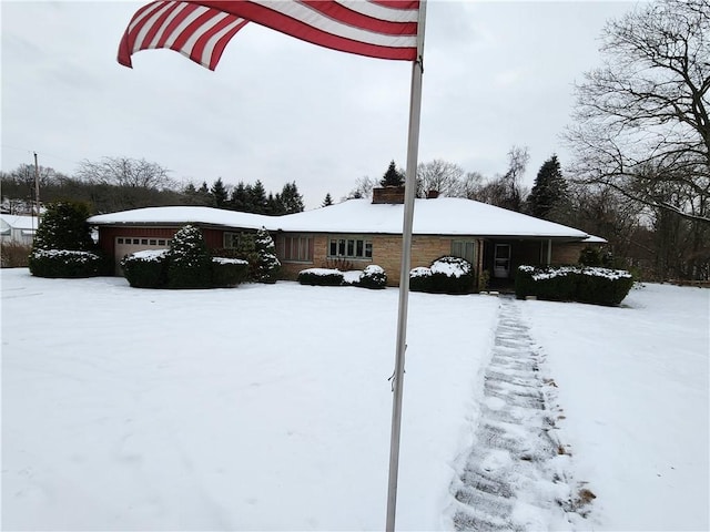 view of yard covered in snow