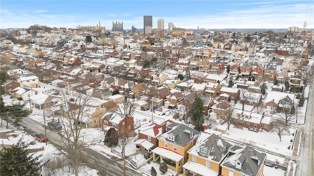 view of snowy aerial view