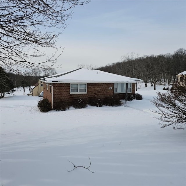 view of snowy exterior