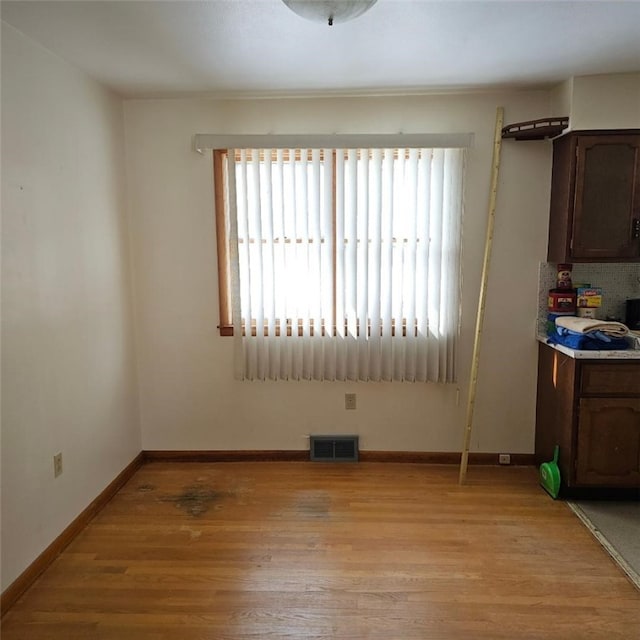 empty room featuring a healthy amount of sunlight and light wood-type flooring