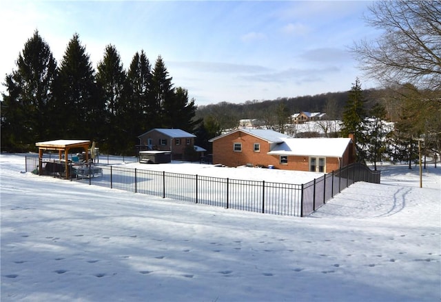 view of snowy yard