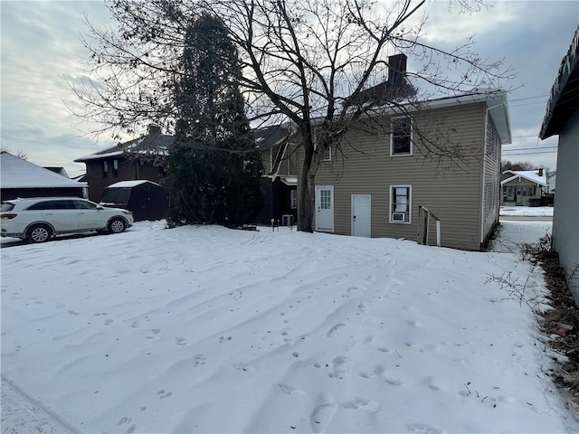 view of snowy exterior