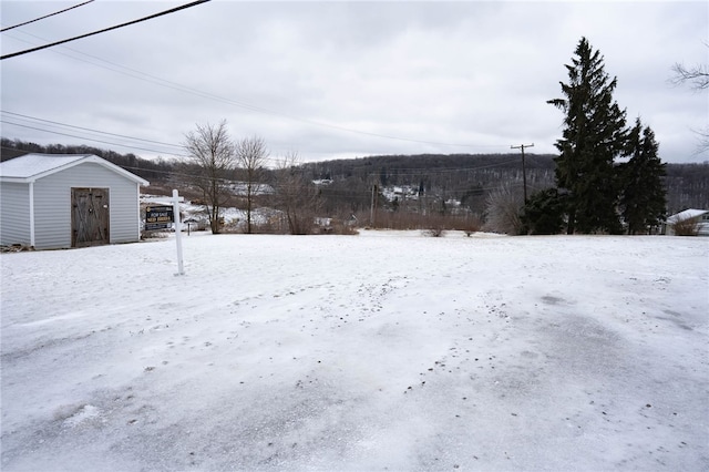 view of snowy yard