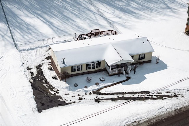 view of snowy aerial view