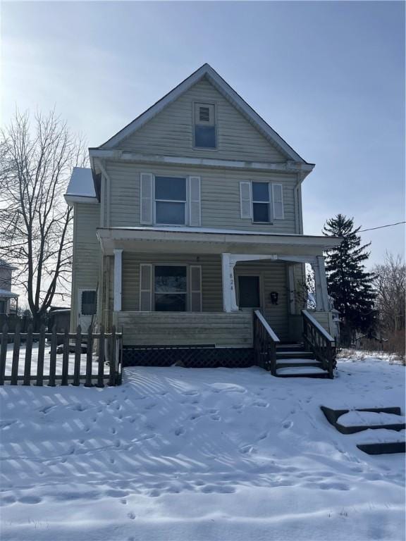 view of front of home with covered porch