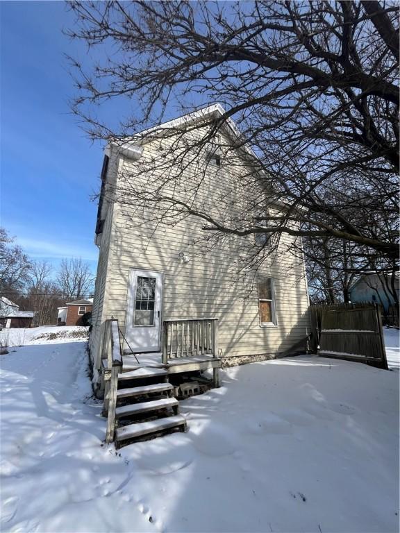 view of snowy exterior